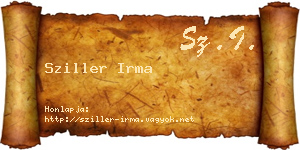 Sziller Irma névjegykártya